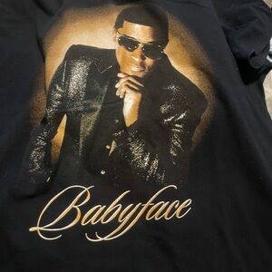 Hanes Black Graphic Babyface Tee with Gold Portrait